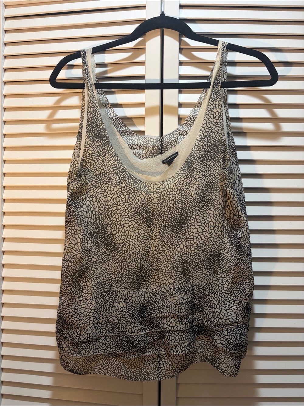 Club Monaco Black & Cream Printed Tank